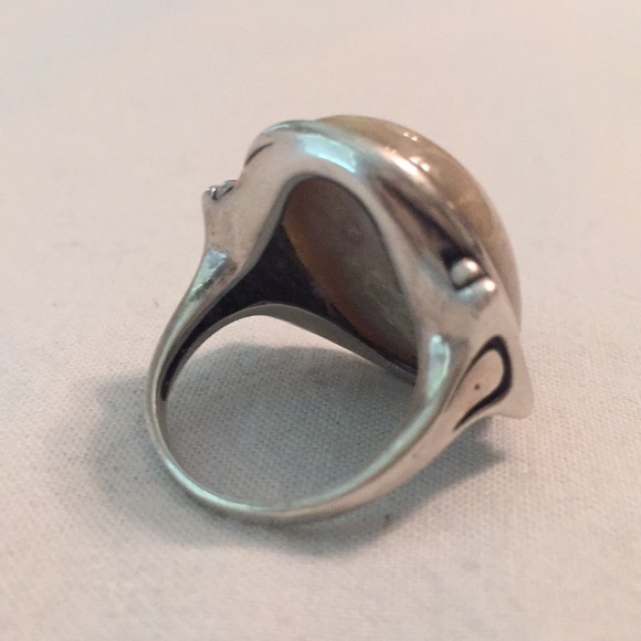 ♥️ Silver ring with off-white agate stone ♥️ - Picture 4 of 8